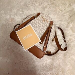 Michael Kors Tan and Cream Women's Backpack